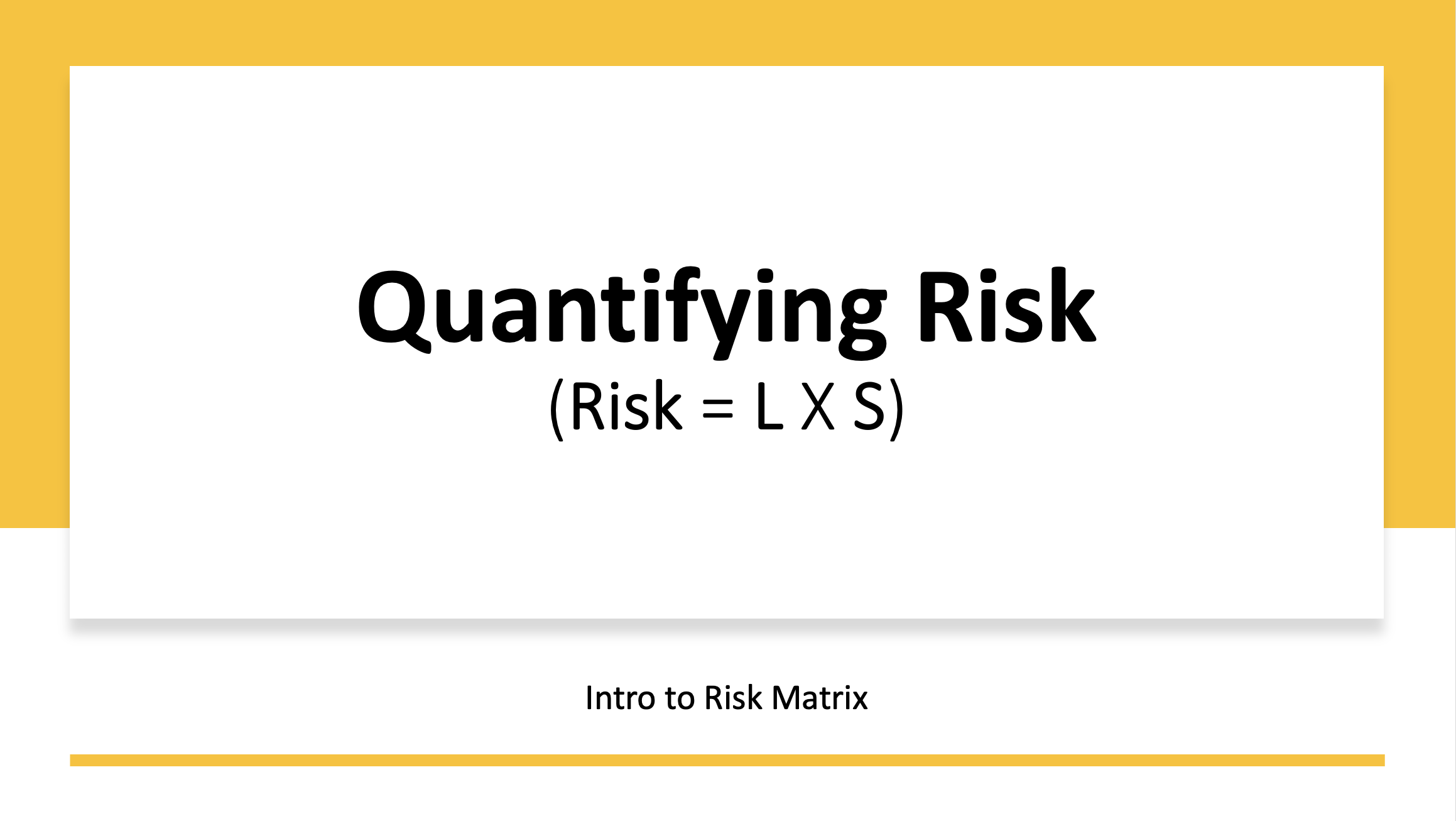 Quantifying Risk